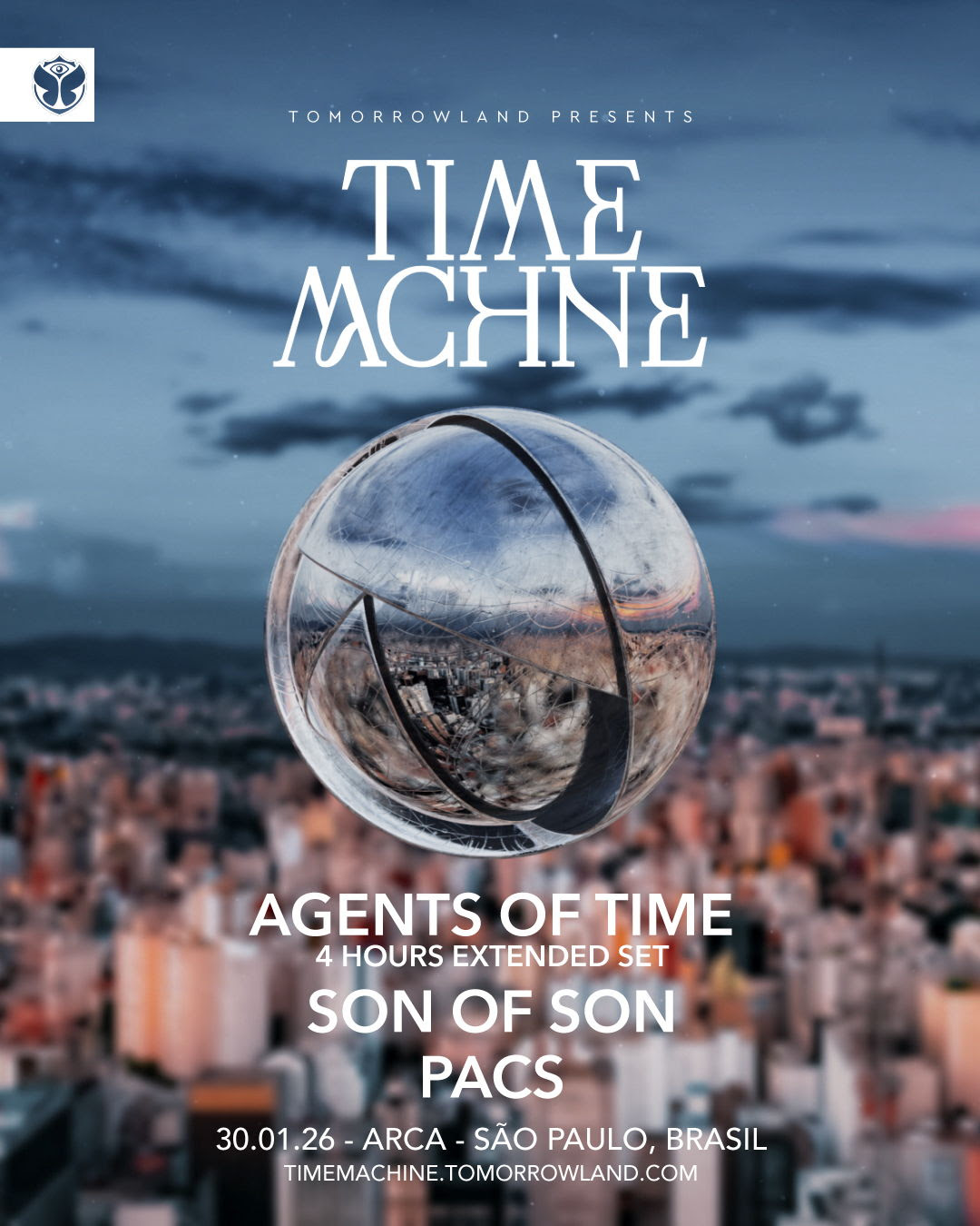 Tomorrowland apresenta: Time Machine, de Agents of Time, faz sua estreia na ARCA em São Paulo no dia 30 de janeiro de 2026