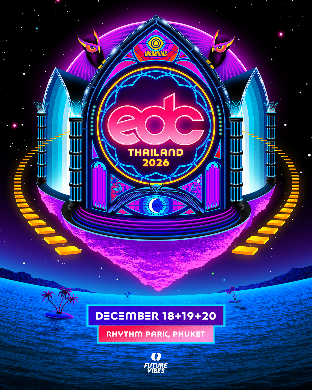 INSOMNIAC ANUNCIA NOVAS DATAS EM DEZEMBRO PARA O EDC TAILÂNDIA E PRÉ-VENDA APÓS O EVENTO DE JANEIRO DE 2026