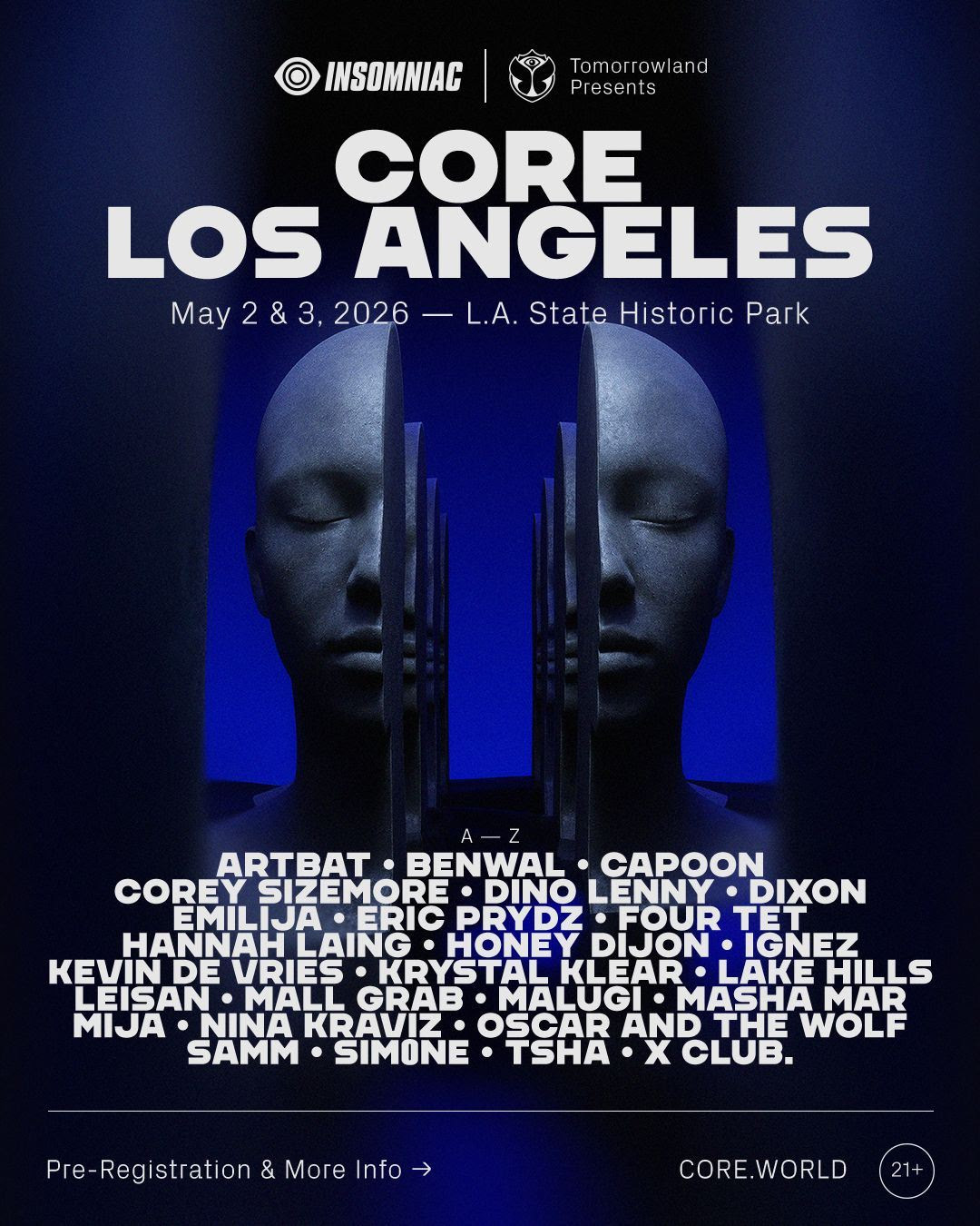 A CORE faz a sua estreia em Los Angeles em 2026, em parceria com a Insomniac
