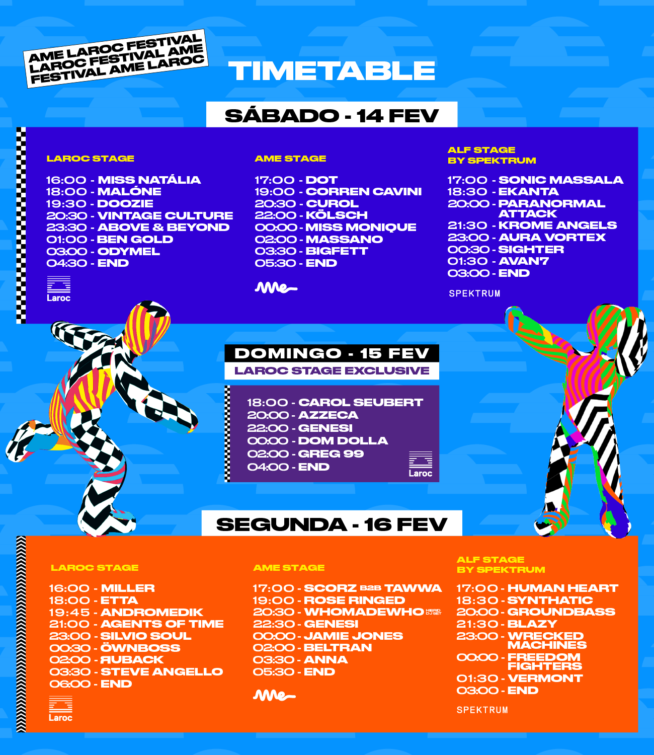 A timetable do Ame Laroc Festival está entre nós