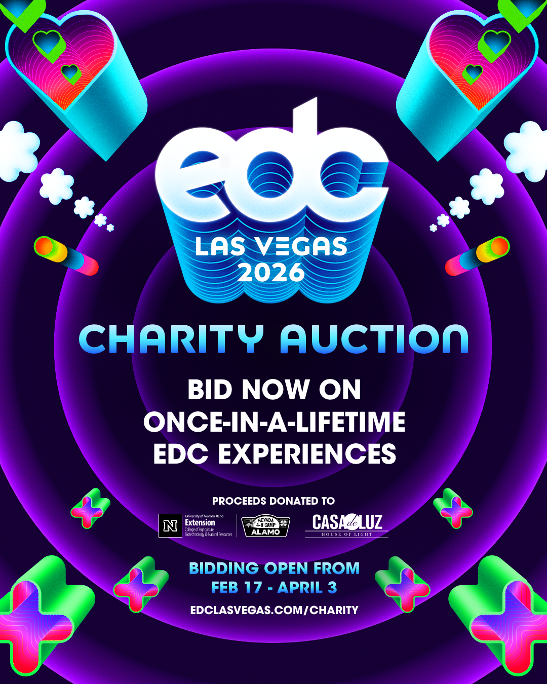 A Insomniac anuncia o elenco do leilão beneficente do EDC Las Vegas 2026.
