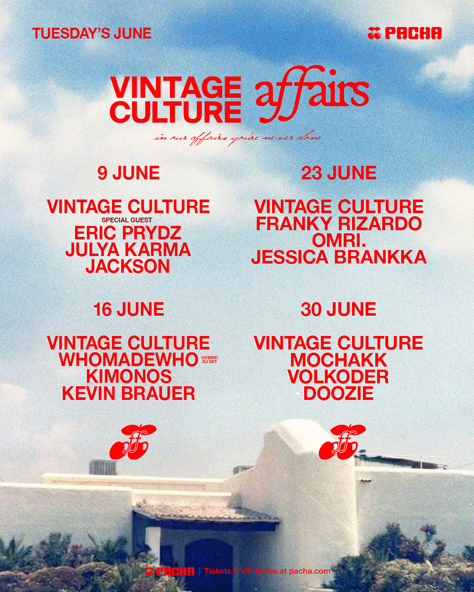 Vintage Culture revela line-up completo para residência no Pacha Ibiza 2026