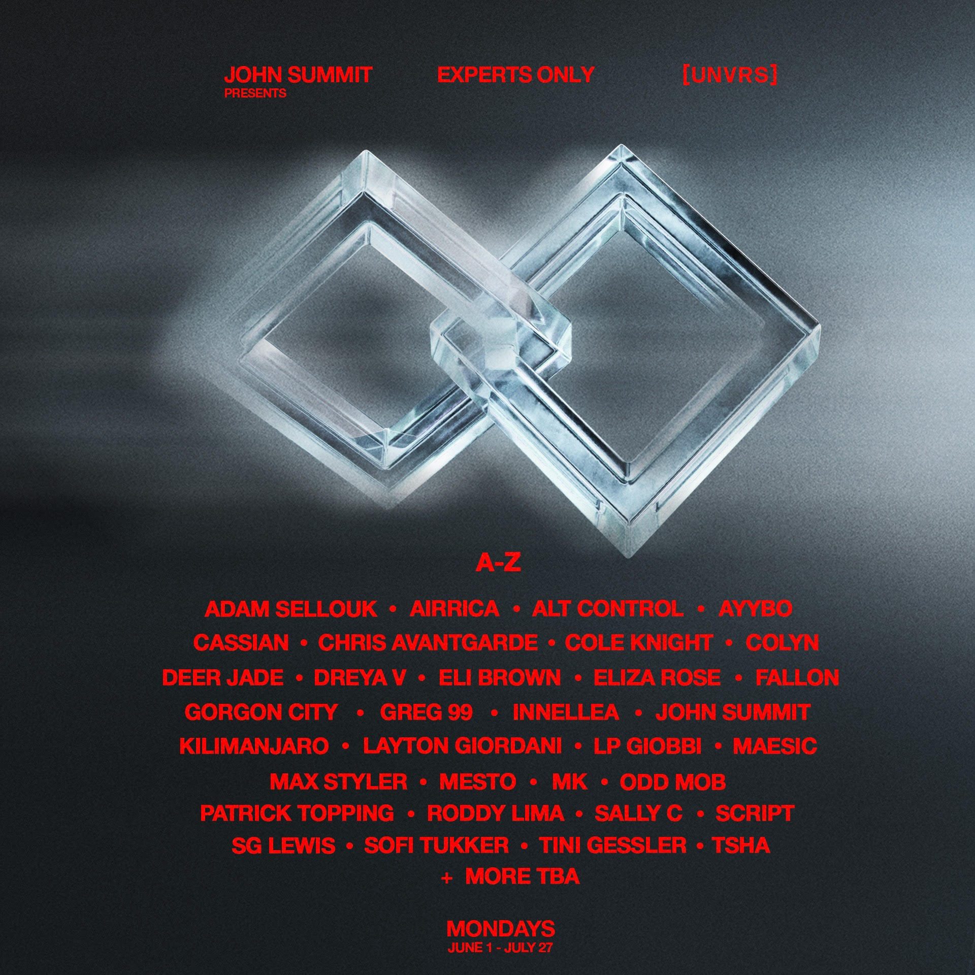 John Summit anuncia o lineup da sua primeira residência no UNVRS