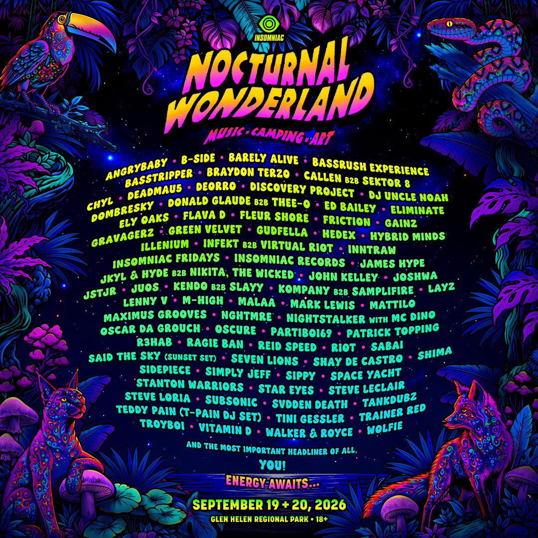 Nocturnal Wonderland anuncia line-up com mais de 80 artistas para a edição de 2026