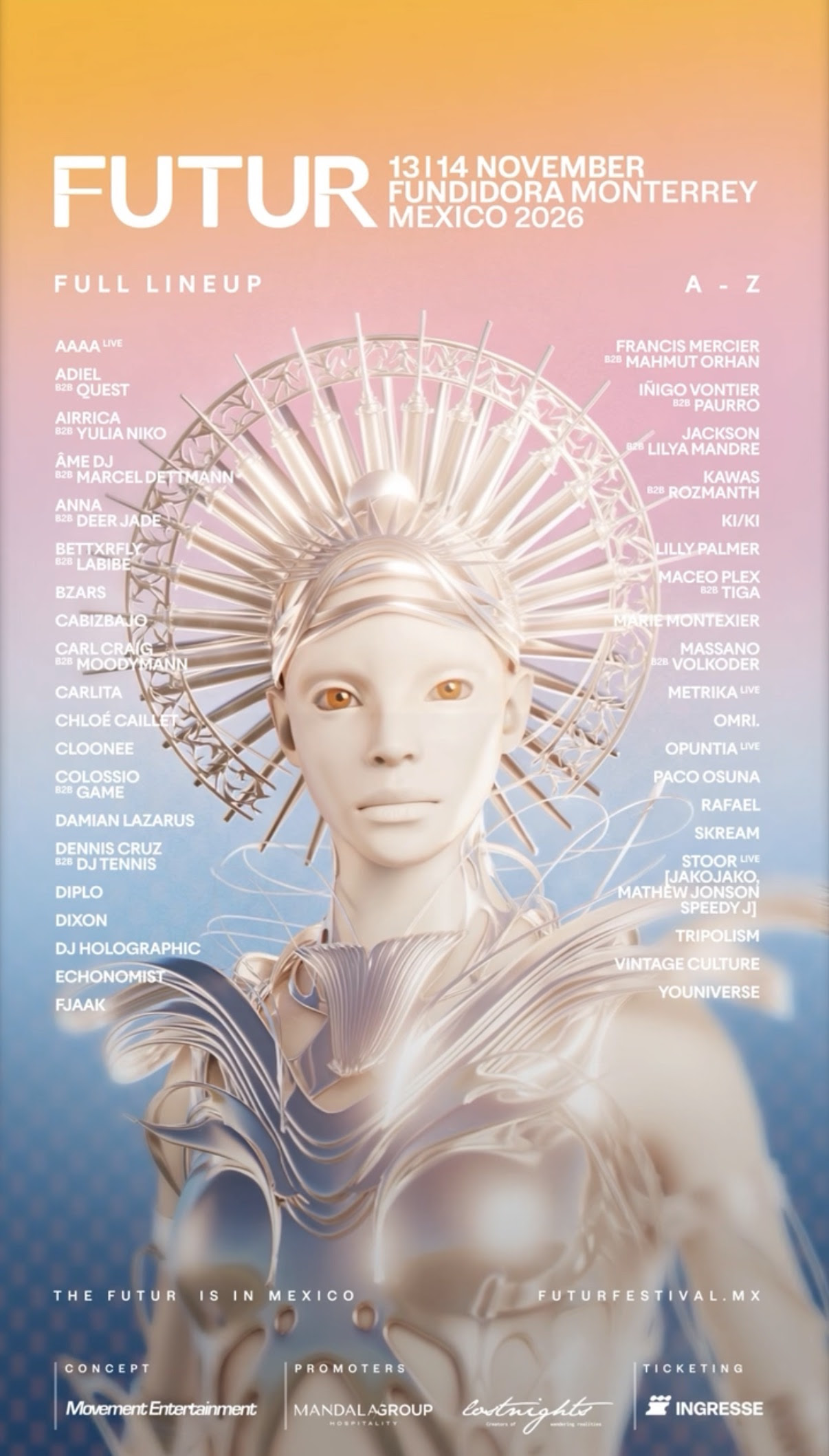 FUTUR FESTIVAL ANUNCIA LINEUP FINAL PARA SUA ESTREIA NO MÉXICO