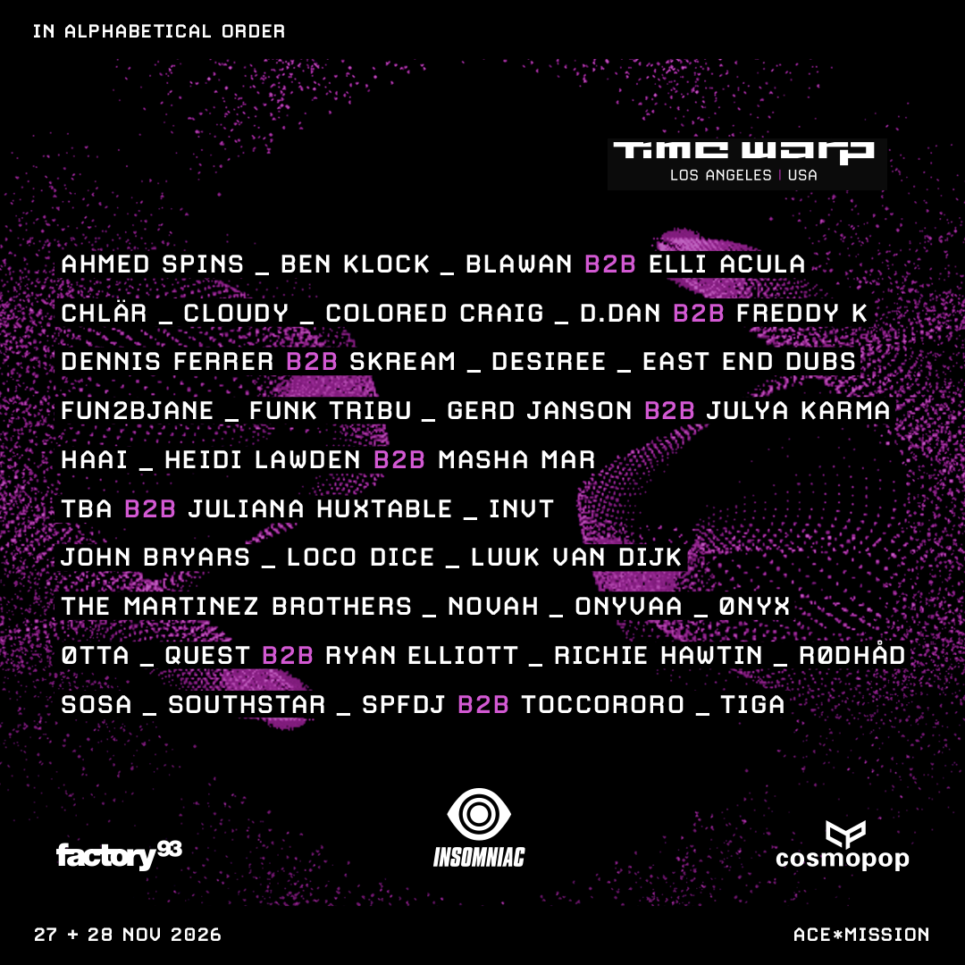Time Warp anuncia lineup da primeira edição em Los Angeles